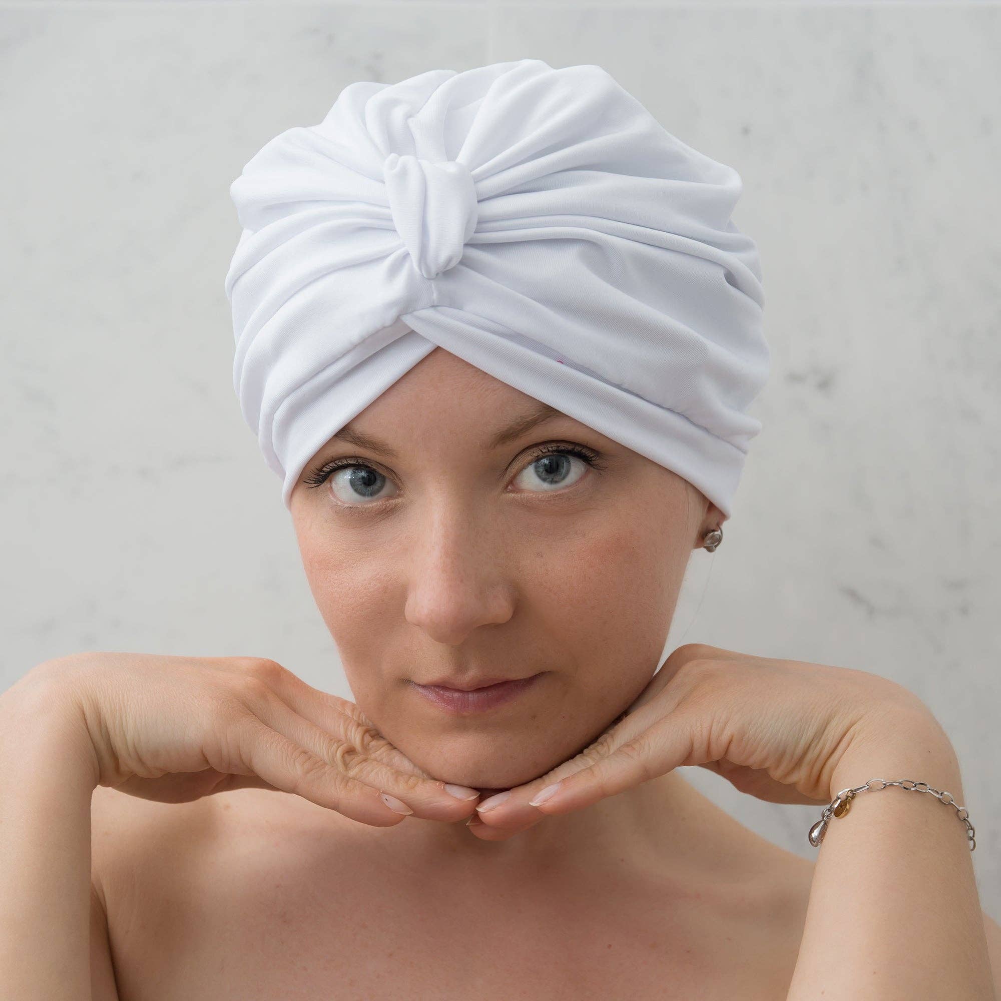 Dilly Daydream – wholesale Shower cap – Diva White Shower Turban1