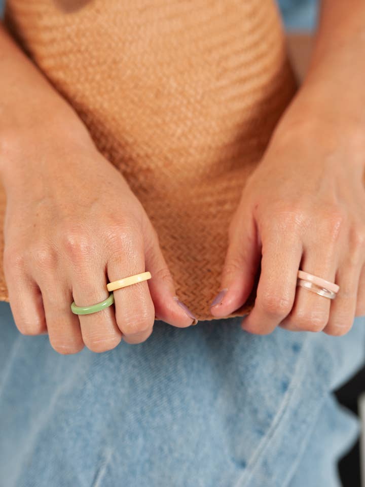 BOHO RESIN RING-SET OF 4 for wholesale by Lucca Couture