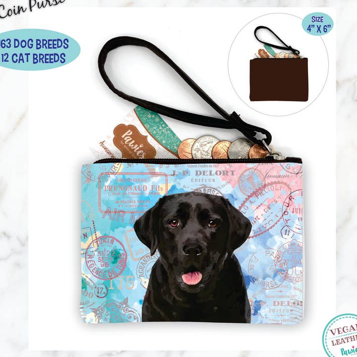 Labrador Black Coin Purse • Floor Display Optional for wholesale by pawies