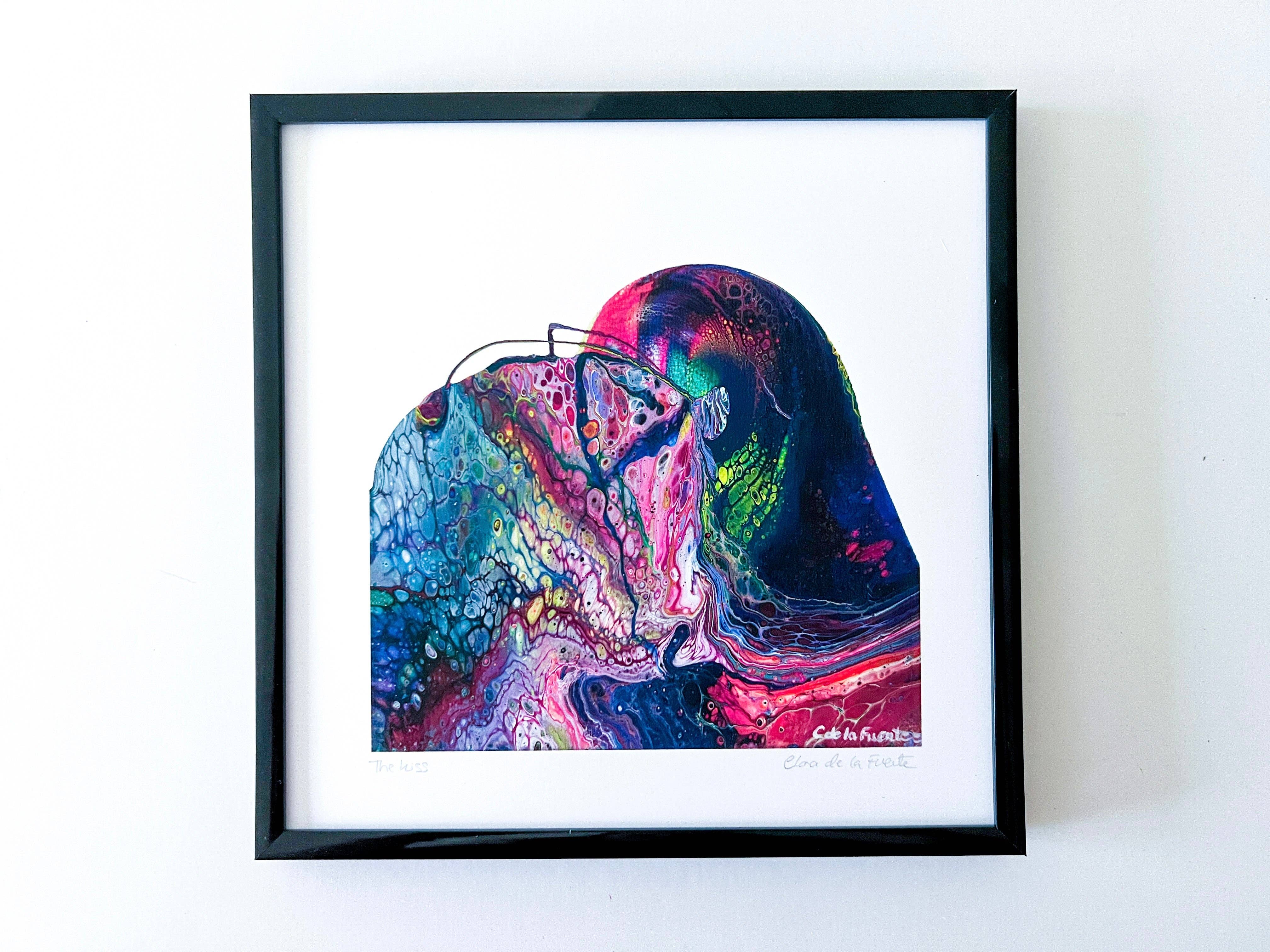 Clara de la Fuente Artist - Wholesale Art Print - Valentine's Colorful Romantic Abstract Kiss Luggage Print 7