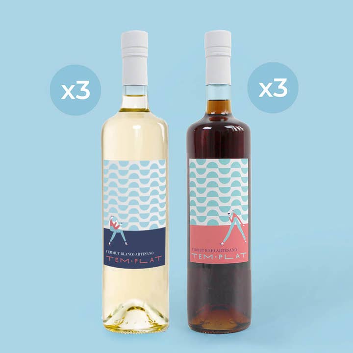 Vermut TEMPLAT - Wholesale Vermouth/Aperitif - Mixed Box 3 TEMPLAT Red and 3 TEMPLAT White 750 ml.2