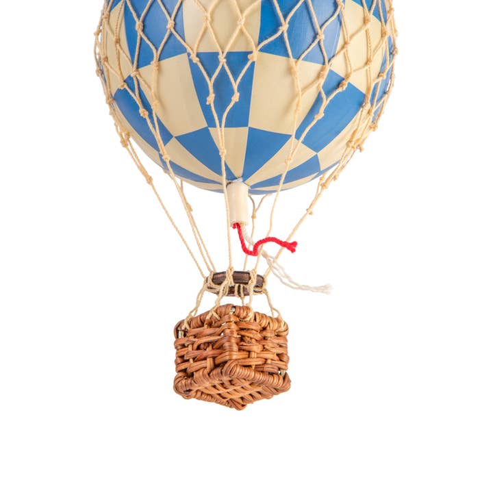 Authentic Models - Vente Décorations de table - Montgolfière Flottant Le Ciel - Check Bleu