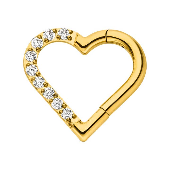 Schmuckgroßhandel - Wholesale Enkele oorbel - Heart Clicker piercing van titanium7