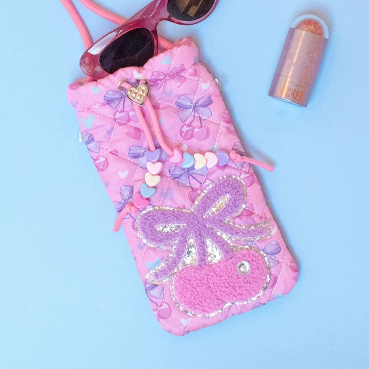 Cherry Printed Drawstring Case and Sunglasses for wholesale by OMG Accessories