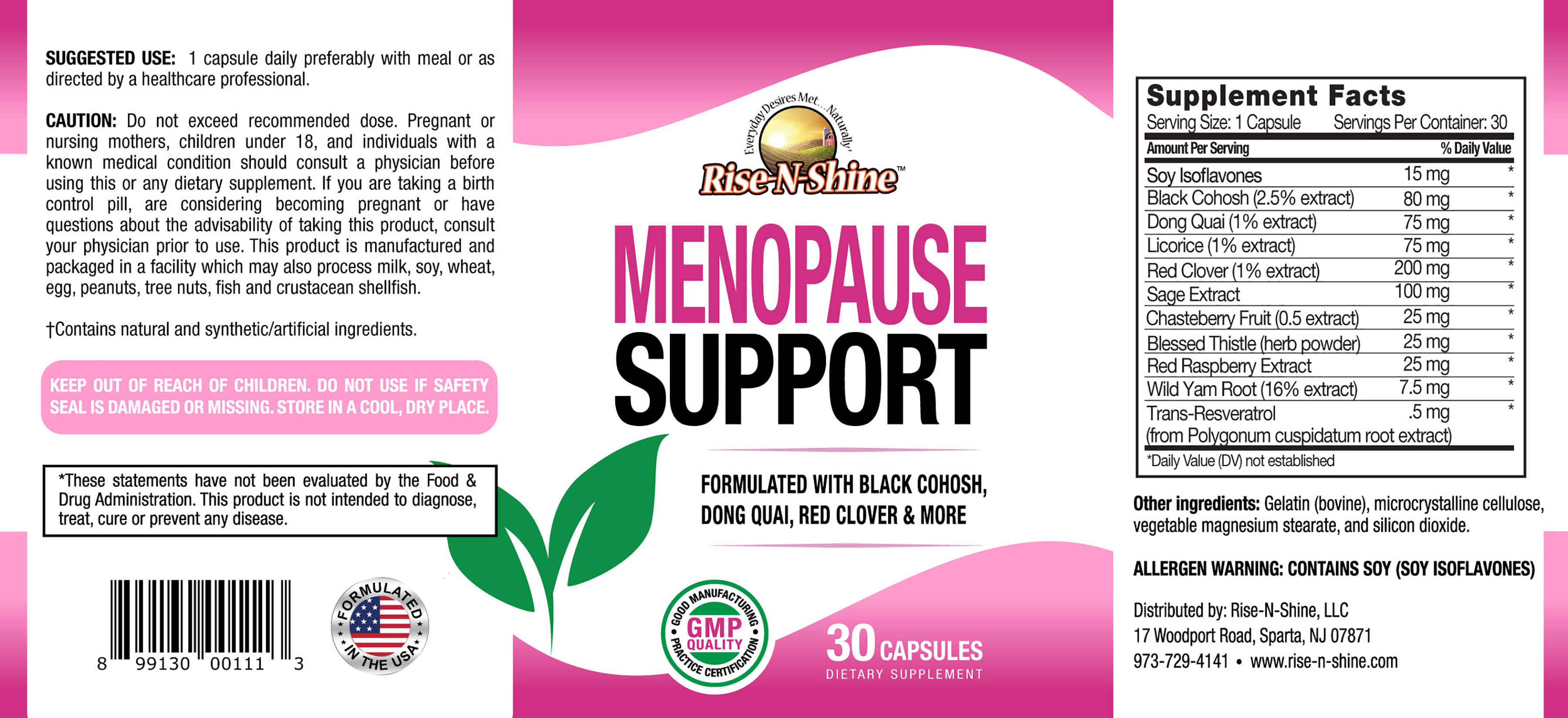 Rise-N-Shine Online – wholesale Oral supplement/vitamin – Menopause Support2