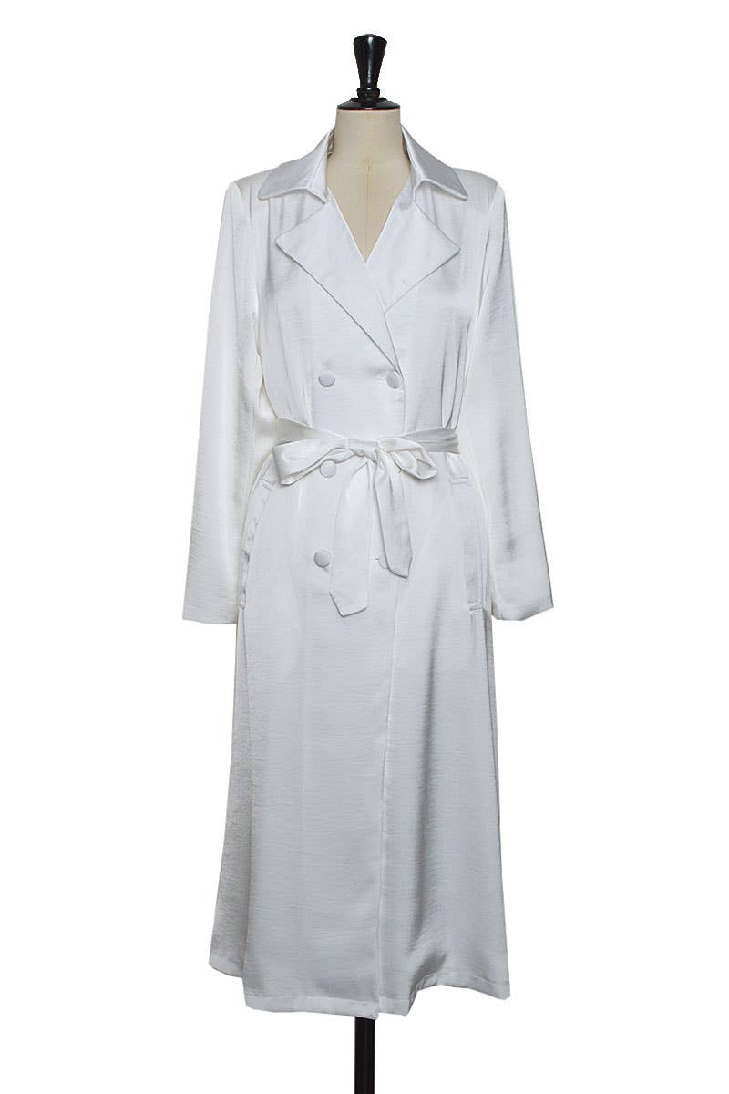 ELLI WHITE - Venta al por mayor Gabardina - Mujer - Gabardina suave de satén con cinturón7