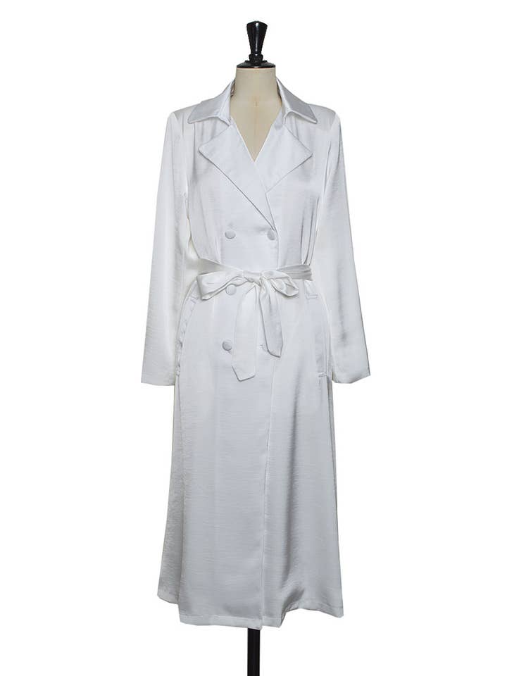 ELLI WHITE - Venta al por mayor Gabardina - Mujer - Gabardina suave de satén con cinturón7