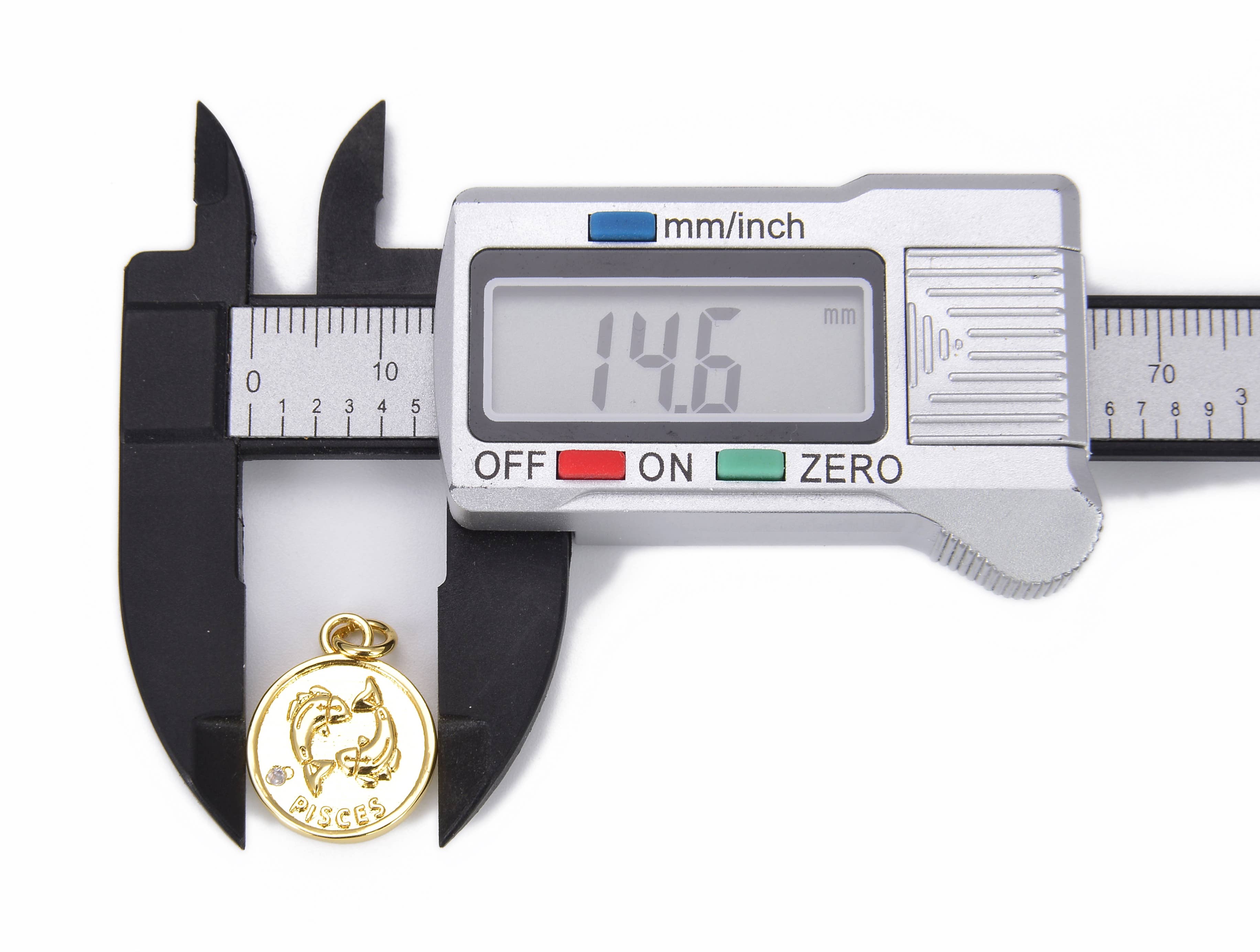 Beads Creation – Pendente/pingente individual por atacado – Pingente de Símbolo do Zodíaco Astrológico em Latão Banhado a Ouro 18K4