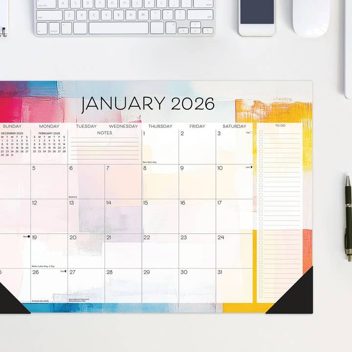 Willow Creek Press & Gifts - Wholesale Calendar - Abstract Art Academic July 2025 - June 2026 17" x 12" Small Monthly Desk Pad4