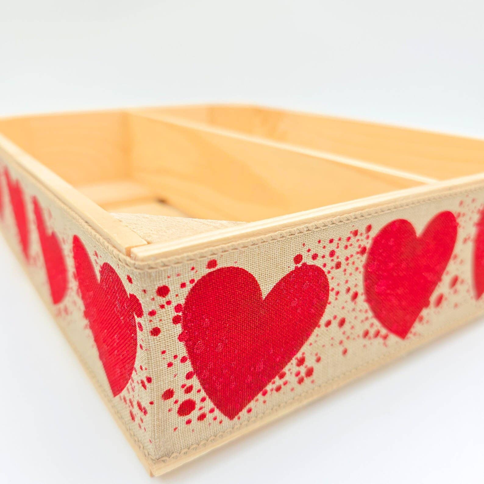 AboutWood – wholesale Gift box – Wooden Wine Box Gift Crate Decorated with Red Hearts Ribbon2