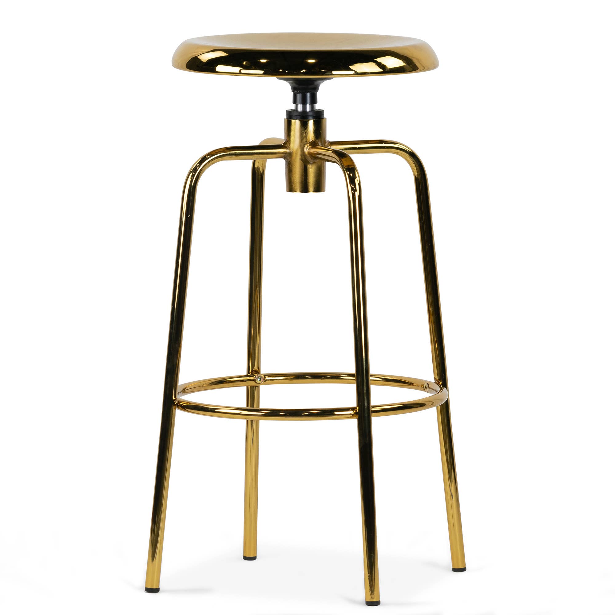 Glamour Home - Vente Tabouret - Ensemble de 2 tabourets de bar Ayala en chrome doré2