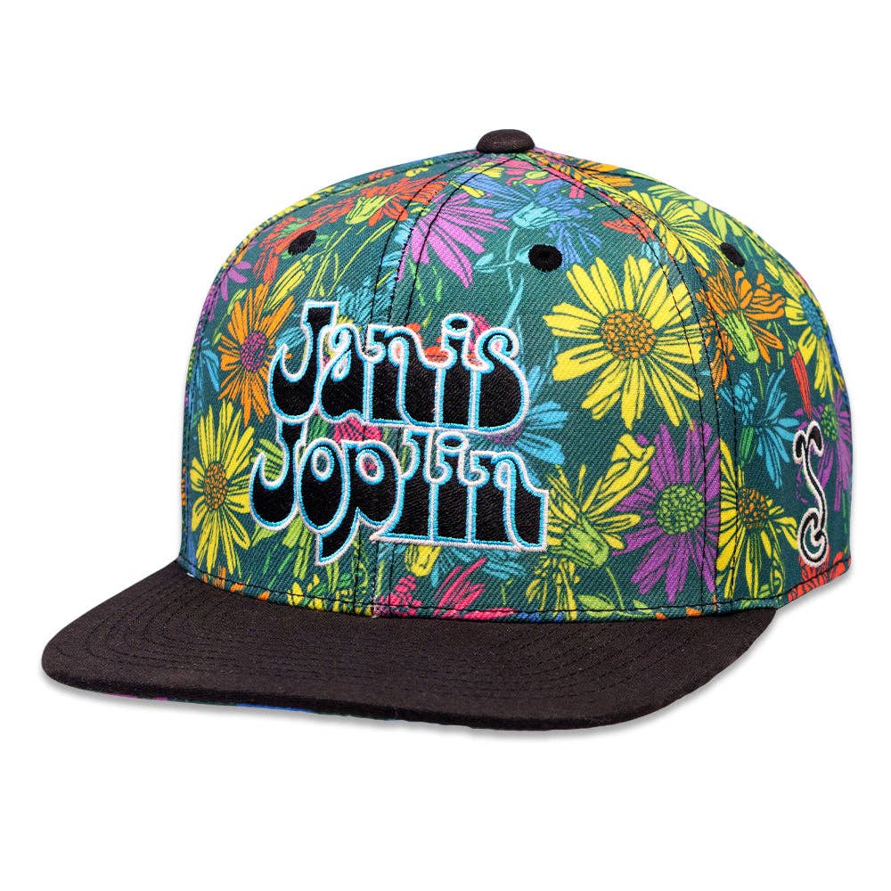 Multi Janis Joplin Rainbow Daisies Fitted Hat for wholesale on Faire0