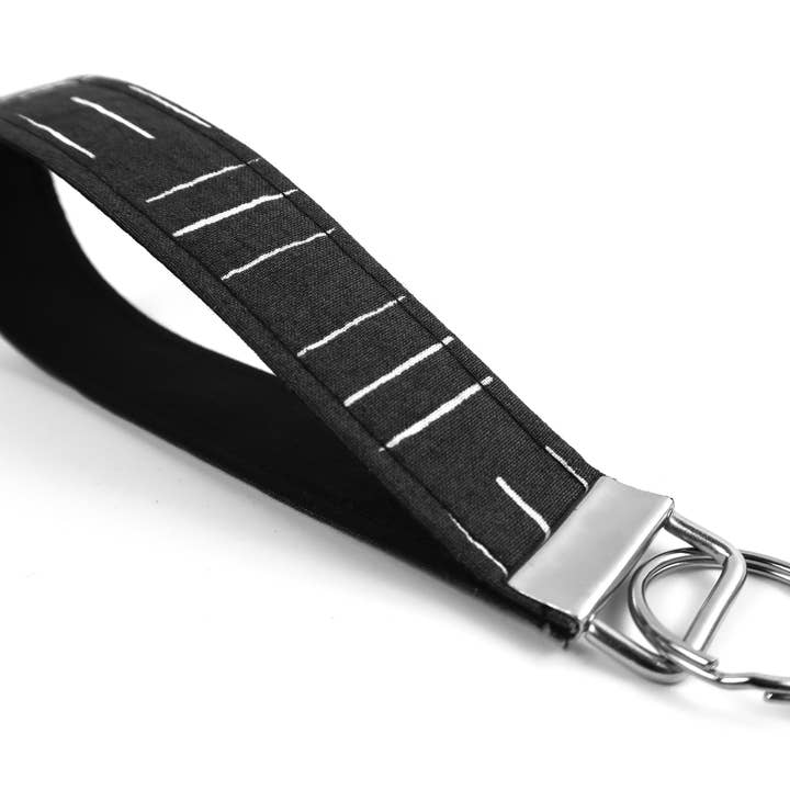 Black White Lines Keychain for wholesale by Designs By Rachel Lynn