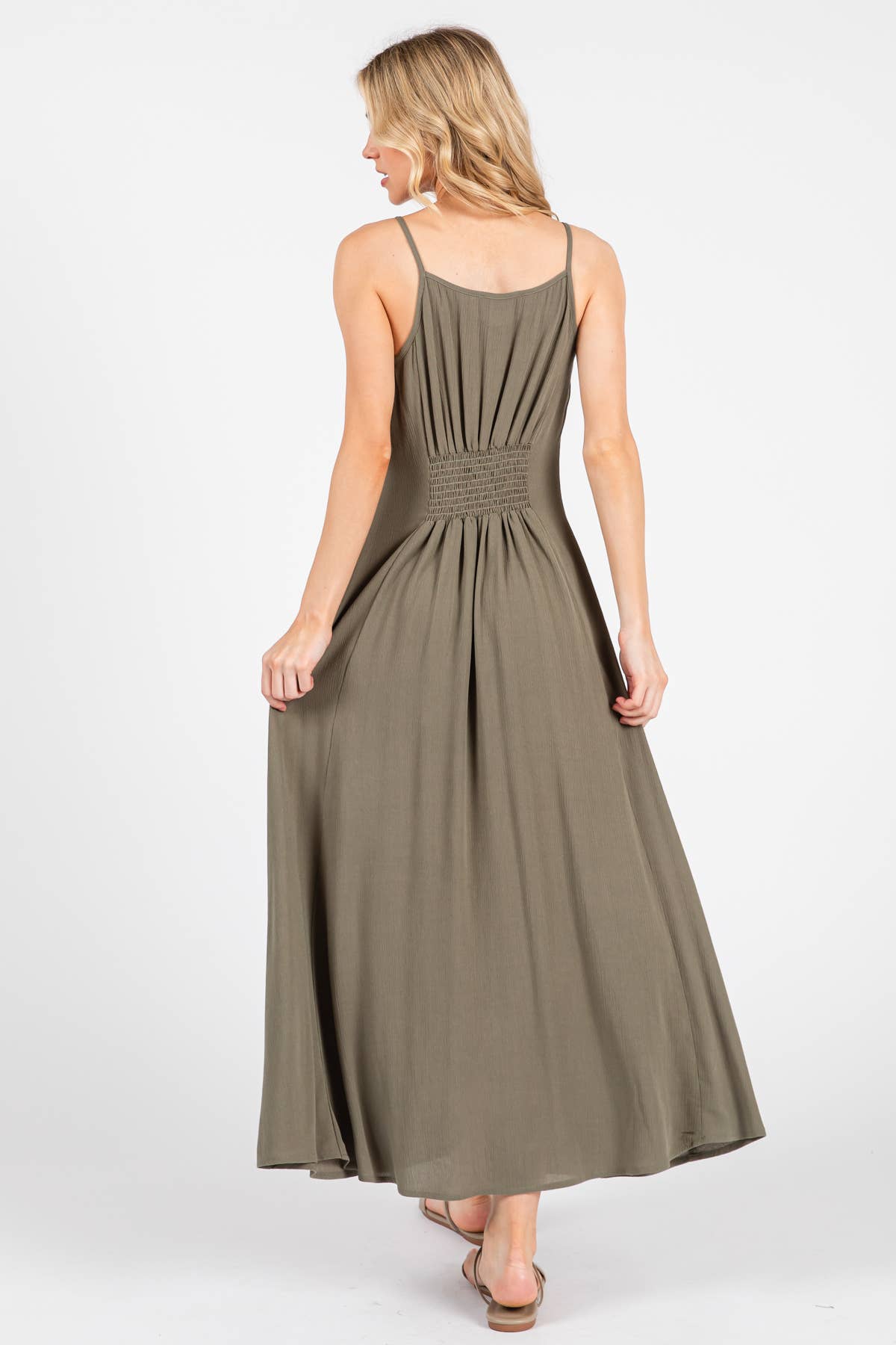 Final Touch - Vente Robe – femme - Robe fluide en mousseline épaisse avec boutons contrastants - ND40209-HV21