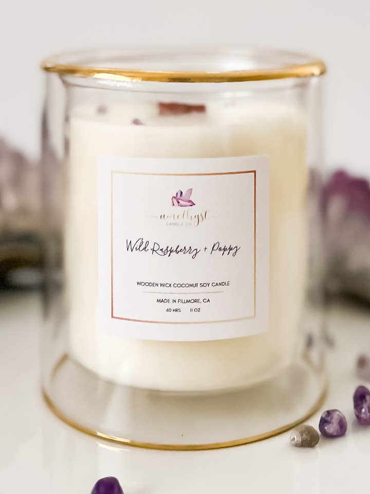 framboise sauvage + pavot pour la vente par Amethyst Candle Co.