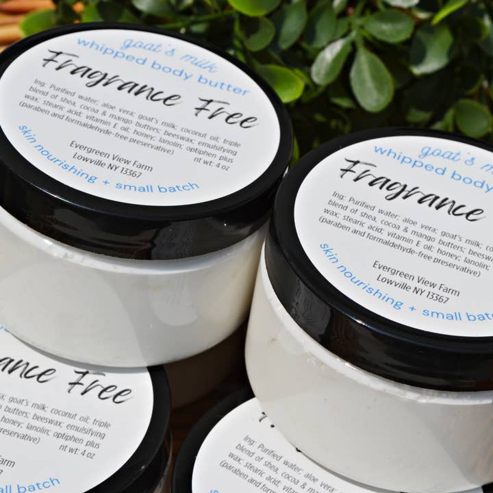 Evergreen View Farm - Wholesale Body balm/butter - Whipped Body Butter Fragrance Free Unscented Goat Milk Honey6