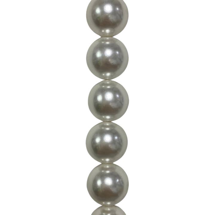 White Mother of Pearl - (Extra Polished) - Round/ Smooth for wholesale by The Bead District