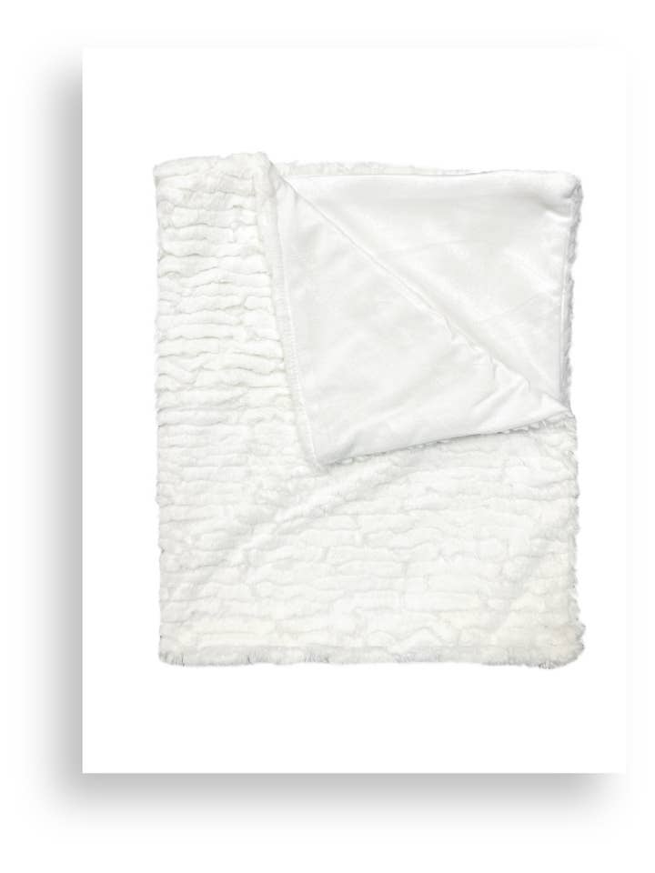 Piccolo Bambino - Wholesale Bedding Blanket - Kids & Baby - Textured Faux Fur Stroller Blanket with Wooden Hanger