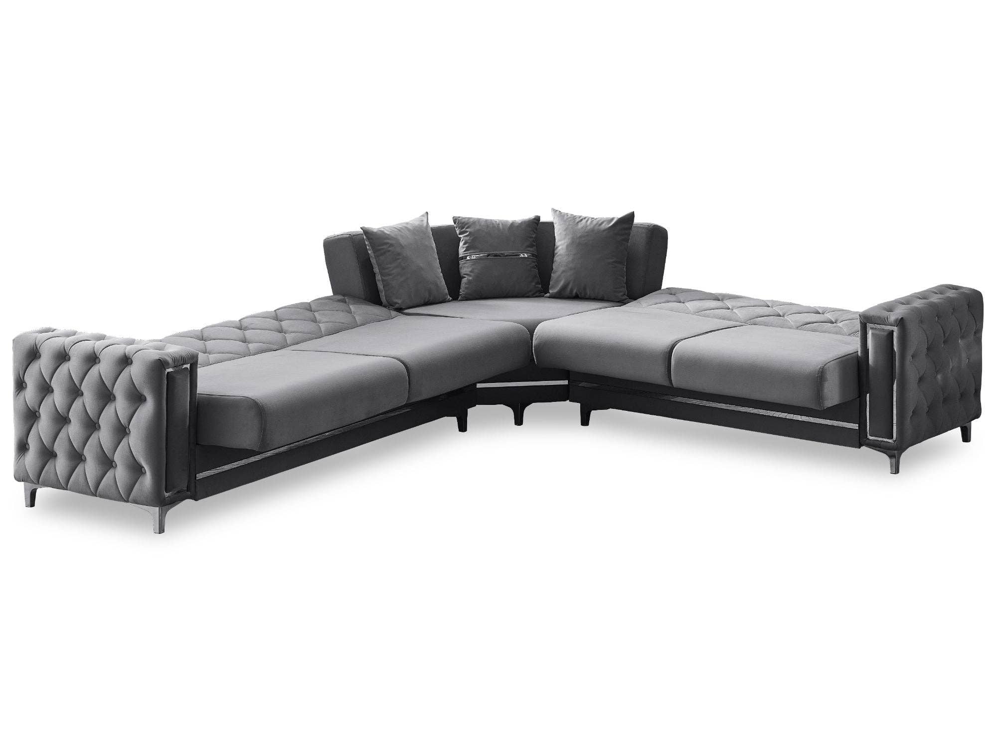 Bolivya Convertible Sectional Grey for wholesale on Faire2