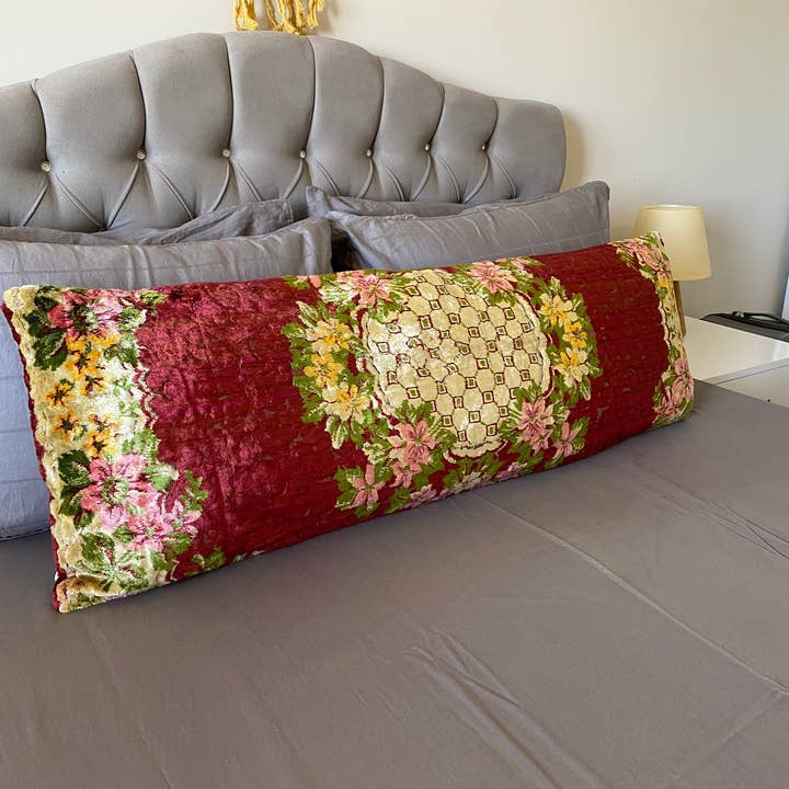 Rustic Remnents - Wholesale Throw Pillow Cover - Farmhouse Red Bolster Pillow Case 16X48 Punch Throw Pillow