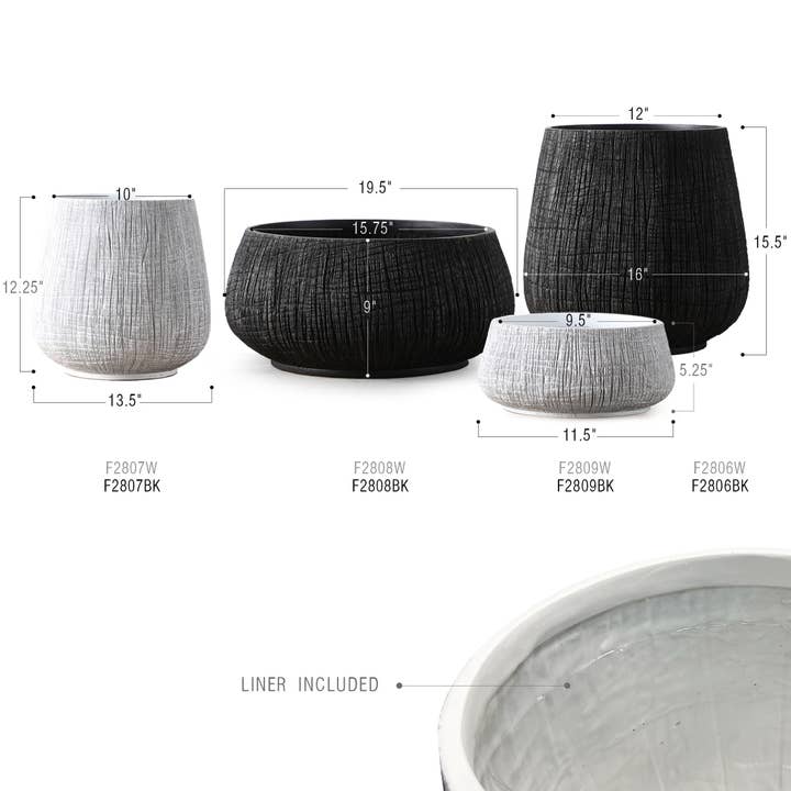Galore Home - Wholesale Plant Pot - 15.5" Tall - Modern Poly Resin Pots