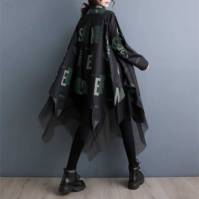 PRETO Vestido solto plus size em malha, comprimento médio e mangas longas para venda a revendedores na Faire2