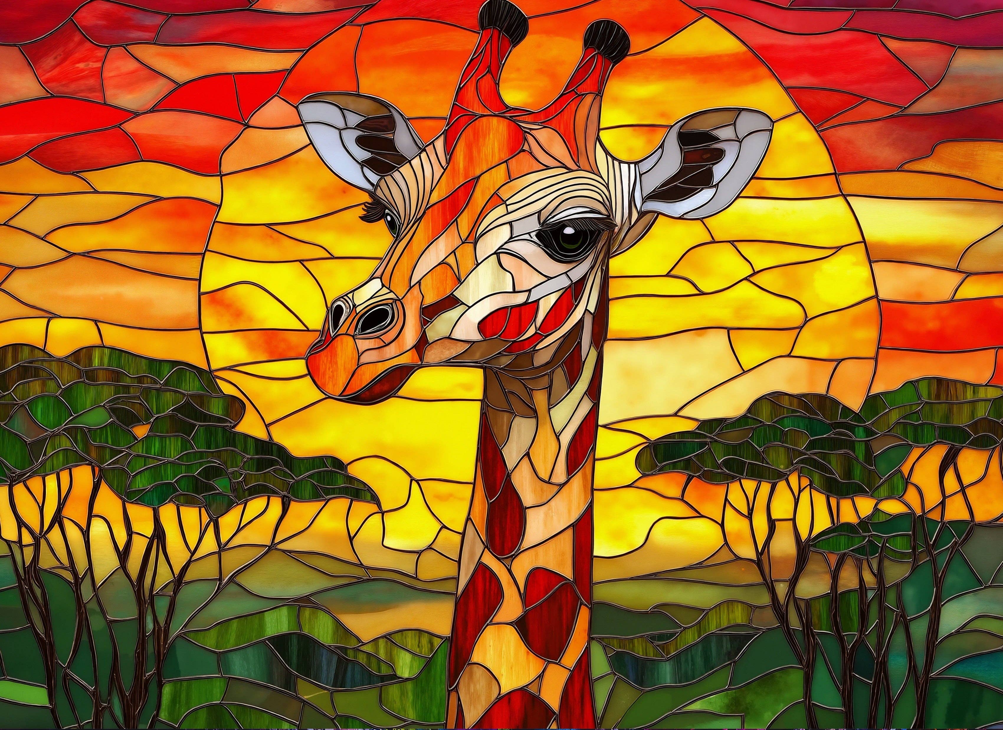 Final Piece Puzzles - Wholesale Puzzle - Adult - No. 10 - Sunset Giraffe1