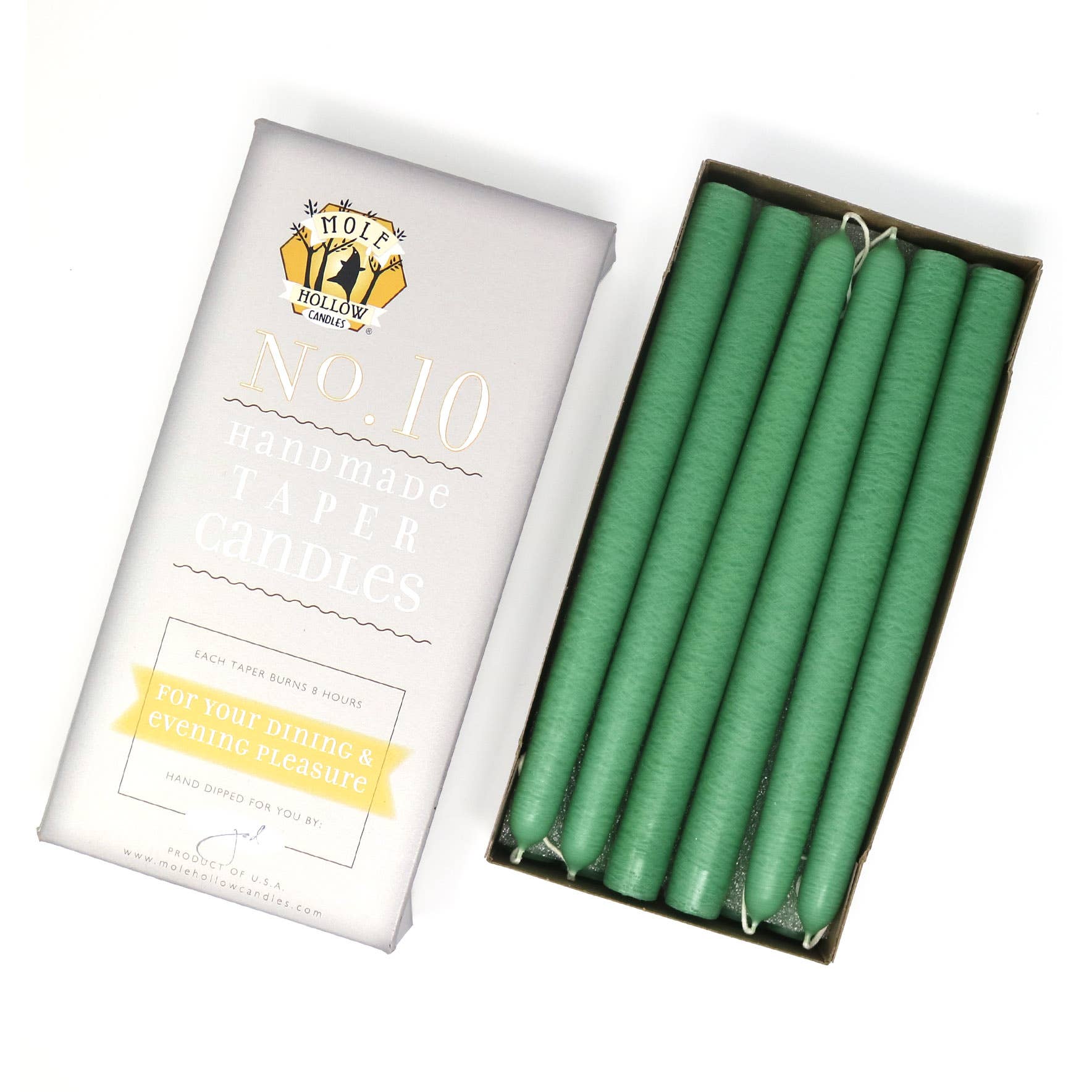 Mole Hollow Candles - Vente Bougies/bougeoirs coniques - Bougies effilées non parfumées trempées à la main de 10" - 39 couleurs fabriquées aux États-Unis29