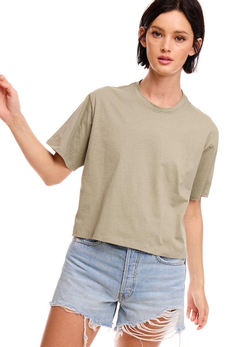 Foryeri - Wholesale T-Shirt - Women's - S/S RELAXED FAUX CROP TEE6