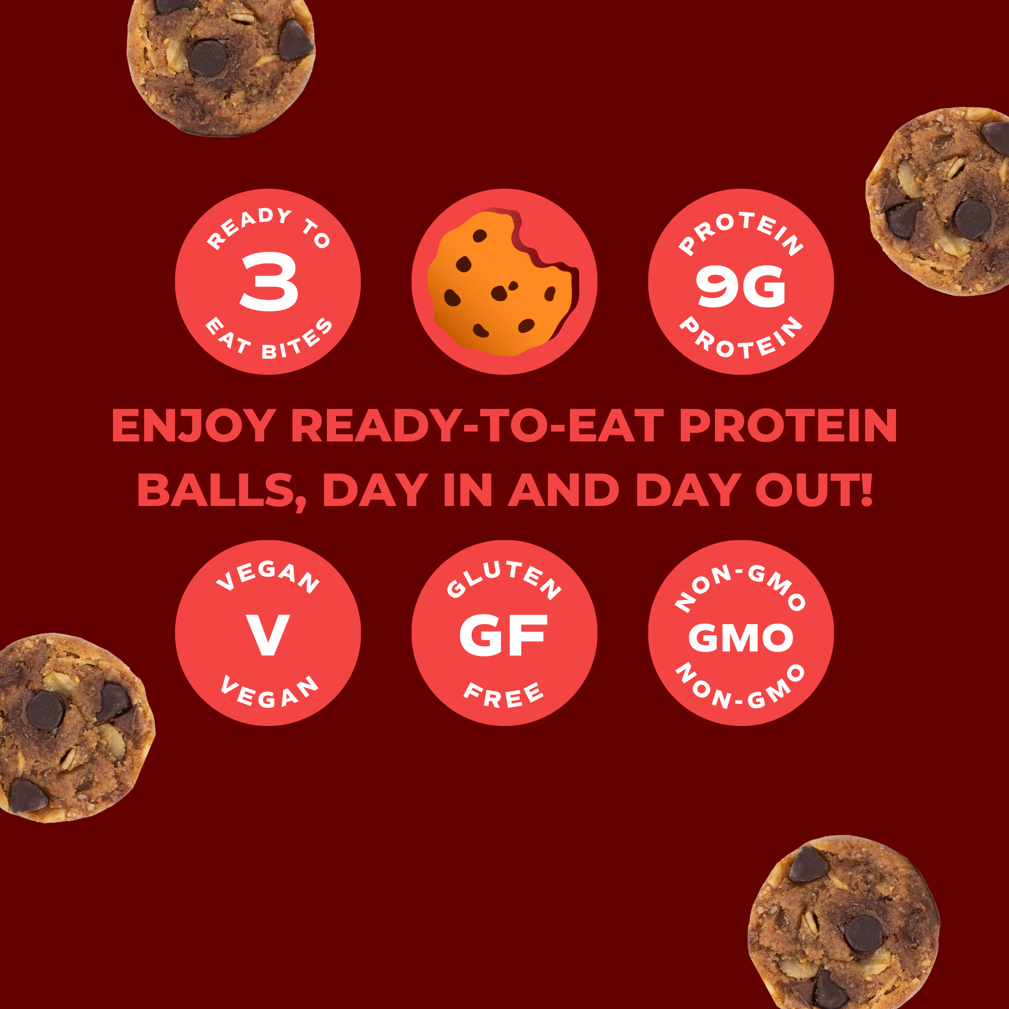 Day Out Snacks (previously Protein Power Ball) - Wholesale Snack Bar - Cookie Dough Protein Balls- Single Serve- 8 pack3