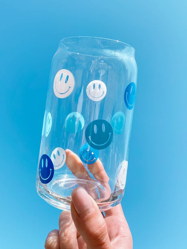 Smiley Face Glass Cup for wholesale by Penny & Co