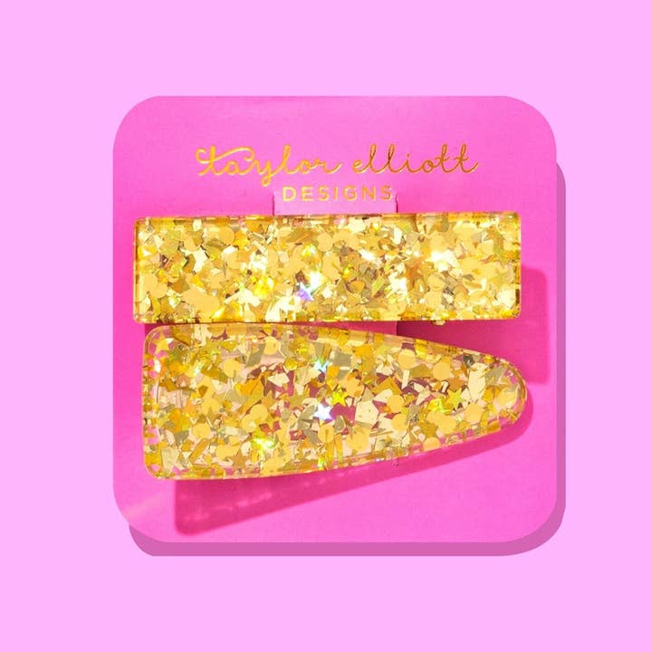 Taylor Elliott Designs – Engroshandel Hårtilbehørssæt – Kvinder – Hårspænde-sæt med guldkonfetti - Min. 4 (CC-24)