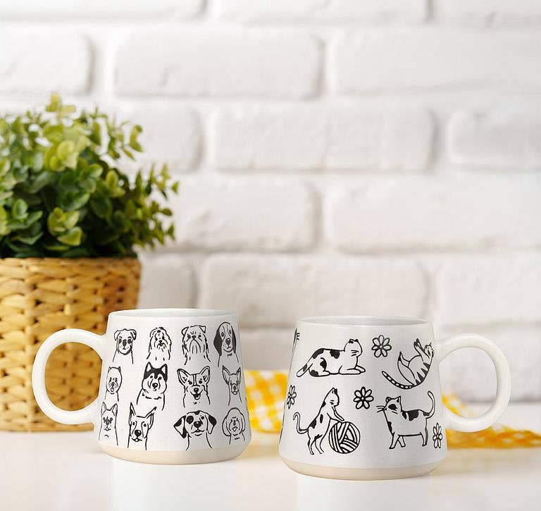 Abbott - Wholesale Coffee Mug - Oversized Mug with Dogs-4"H(17oz)4