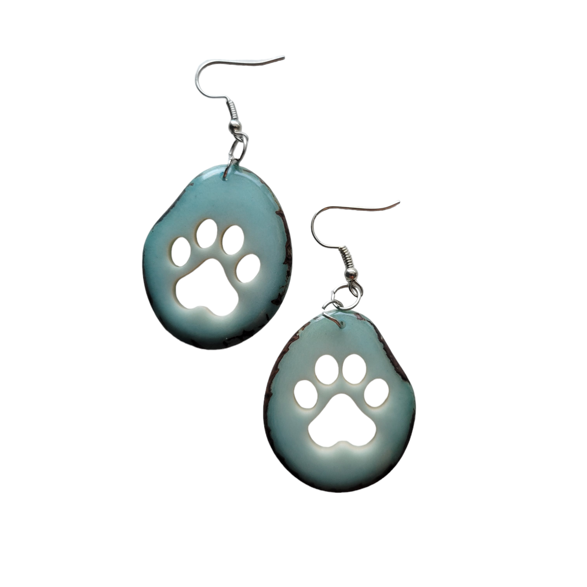 Organic jewelry by Allie - Wholesale Dangle Earrings - Paw print tagua nut earrings gift for pet parents15