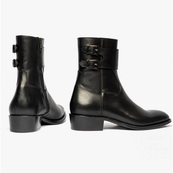 Club Cubano - Wholesale Chelsea Boots - Men's - Club Cubano ANFIBIO Mens Leather Cuban Heel Boots Black