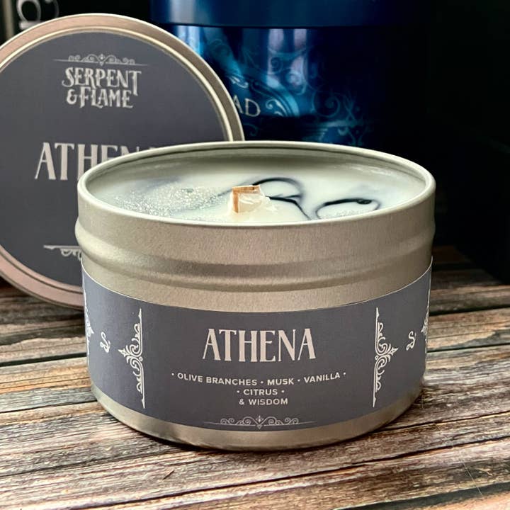 Athena Candle, Olive Branches for wholesale by Serpent & Flame Candle Co.
