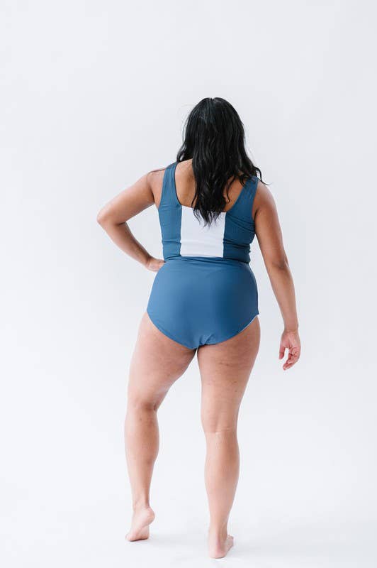 Dyb blå Deep Blue Colorblock Svømmetrøje for engroshandel på Faire3