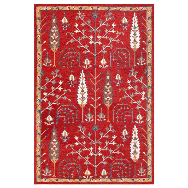 LR Home - Wholesale Area Rug - Traditional Tree of Life Organic Wool Indoor Area Rug