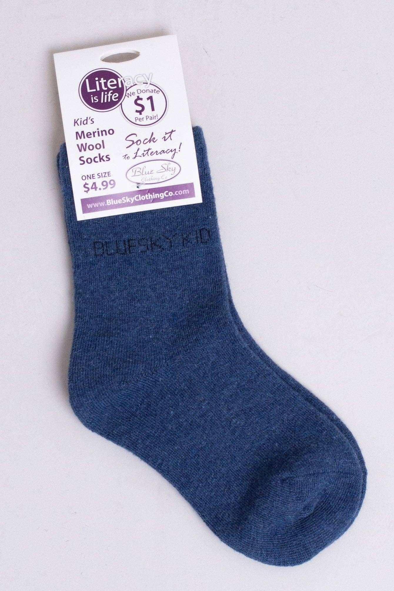 Blue Sky Clothing Co LLC – wholesale Socks – Child – Little Ones' Merino Wool Socks for Literacy6