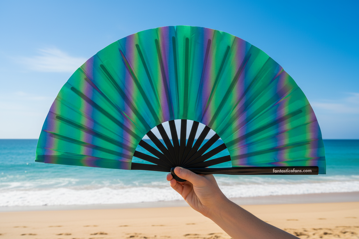 Fantastico Fans - Wholesale Opvouwbare waaier - UV-zaklamp XL waaier met regenboogkleuren1