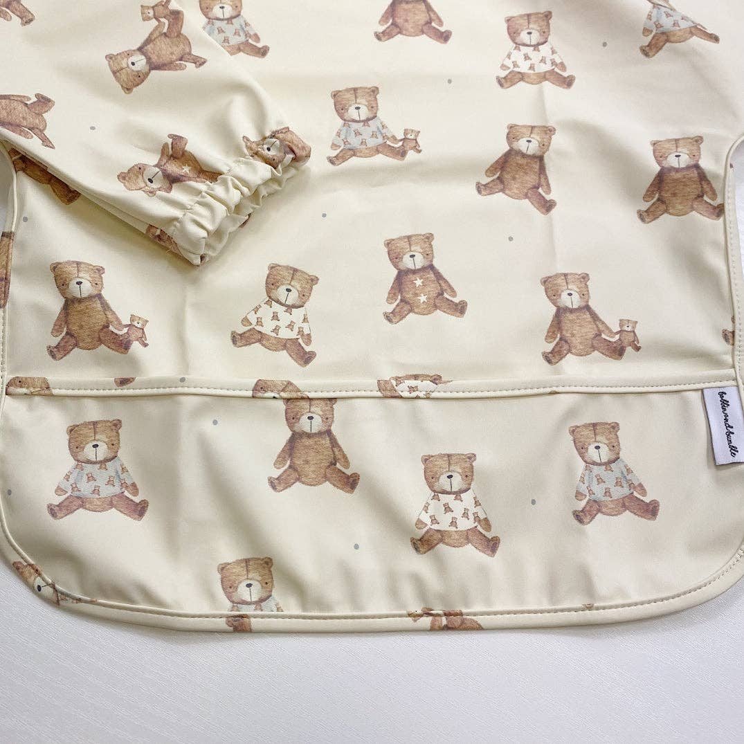 Bobbin and Bumble - Baby Changing Mats – wholesale Bib – Baby – Long-Sleeved Baby Bib | Teddy Bear Print | Waterproof & Wipe2