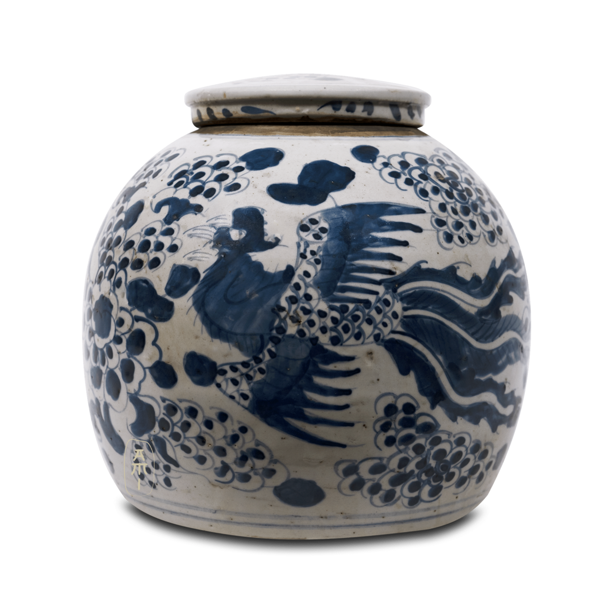 Asian Mix Interior – Großhandel Vasen – Keramiktopf mit altmodischer Optik und Phönix-Motiv0