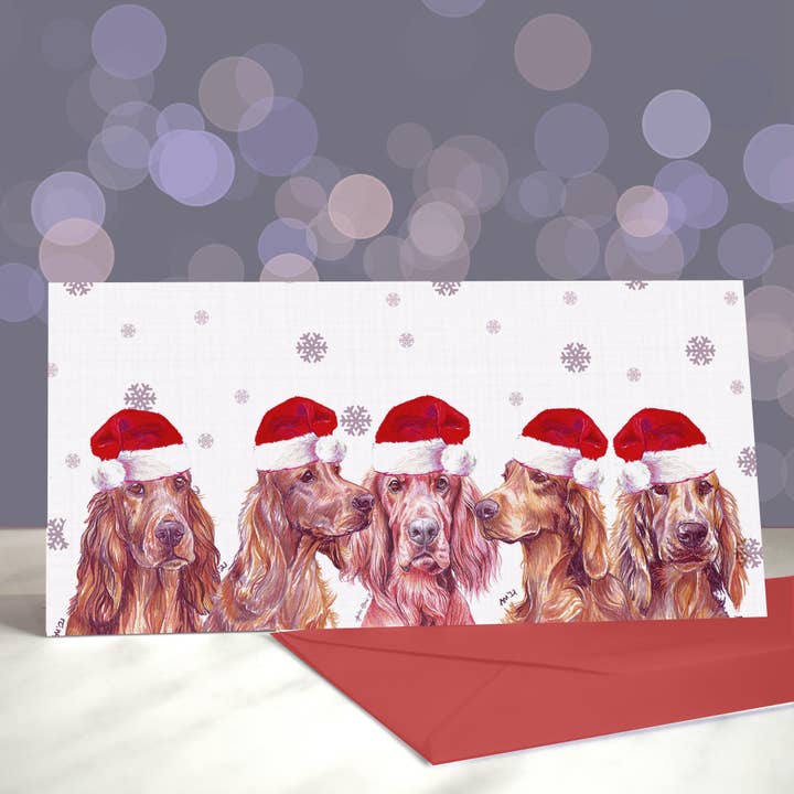 Irish Red Setter - Christmas Cards for wholesale by Amber Marie Studio