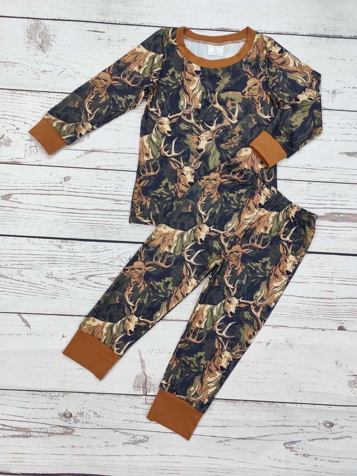 sassy kids palace - Wholesale Sleepwear Set - Kids - Boys Deer Printed Pajamas1