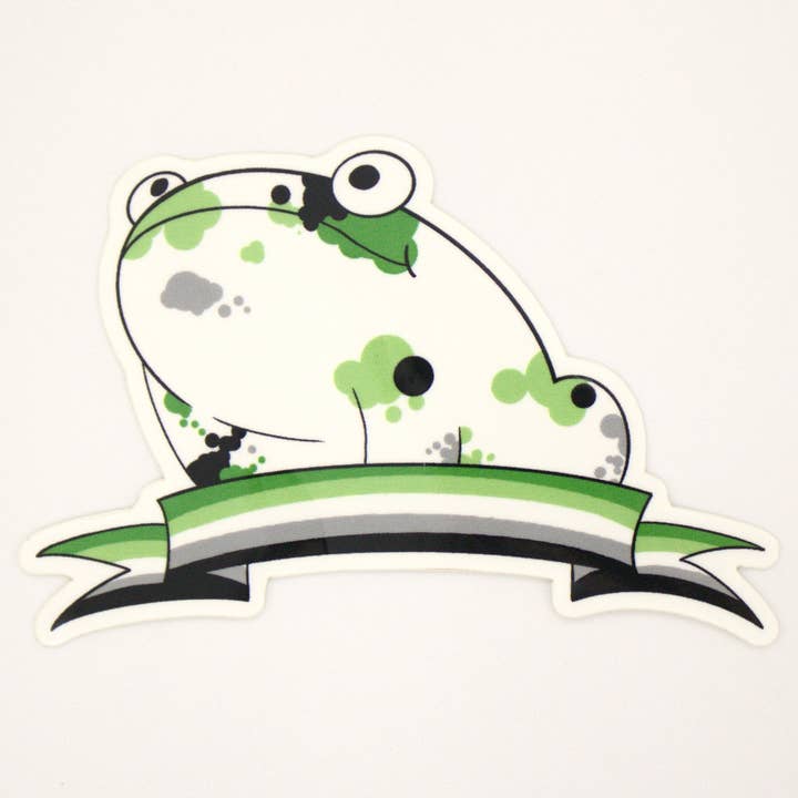 Autocollant Aromantic Pride Frog pour la vente par The Darks Art