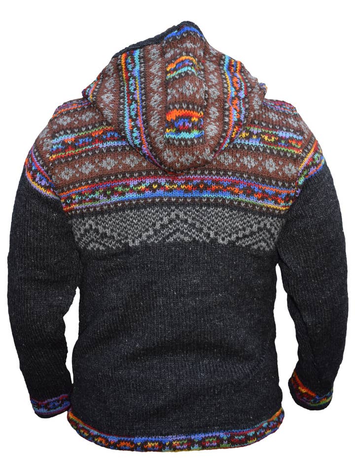 Gheri - Wholesale Jacket - Women's - Snowflake Double Knitted Fleece Lined Wooly Fair Isle Jacket2