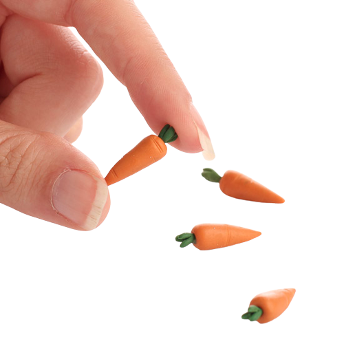 Factory Direct Craft – Engroshandel Bordpynt – 1" Miniature lerdej gulerødder (pakke med 4 gulerødder)3