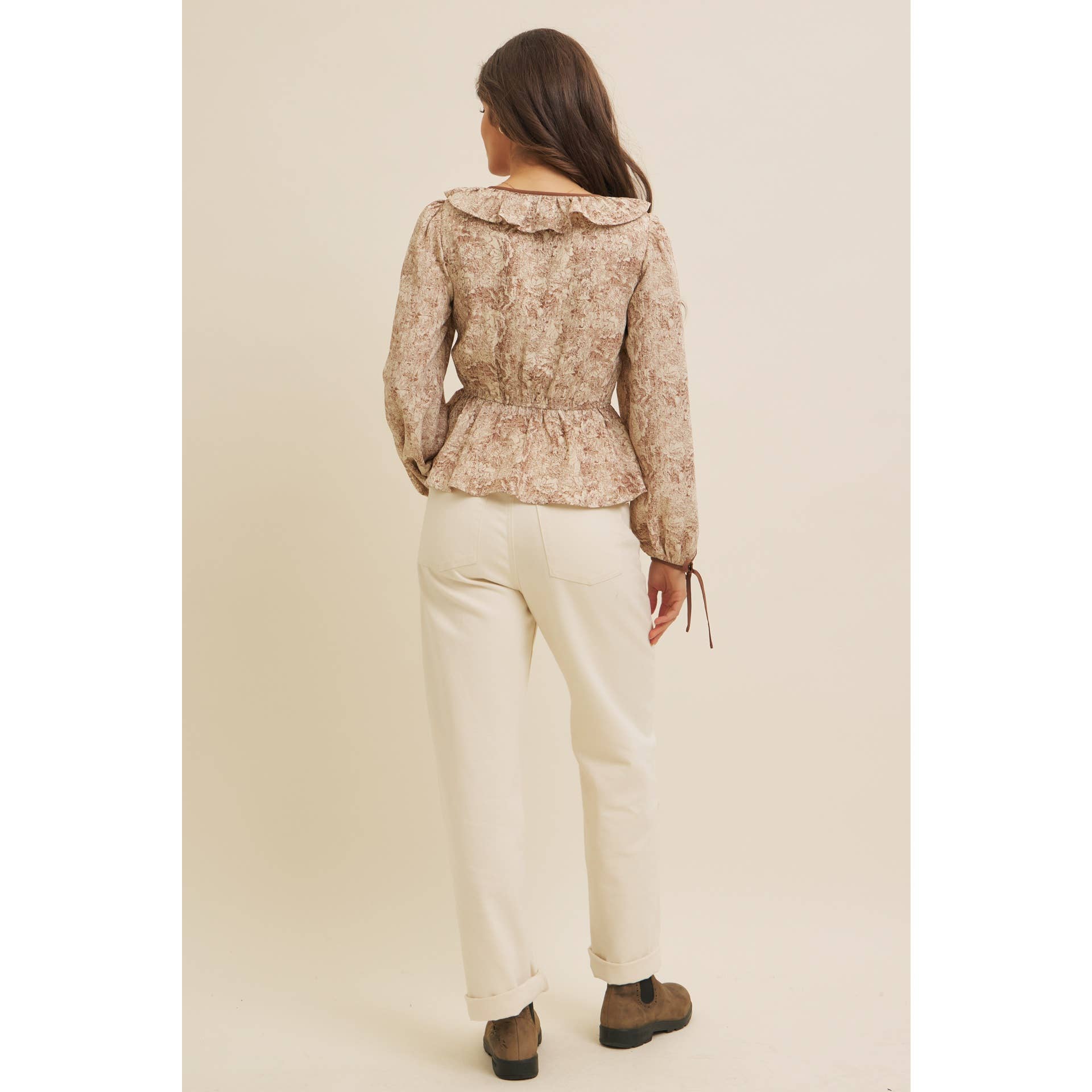 in february - Wholesale Blouse - Women's - TOILE PRINTED BABYDOLL BLOUSE WITH BALLOON SLEEVES25