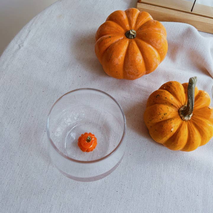 MINIZOOUSA - Wholesale Drinking Glass/Cup - Tiny Figurine Drinking Glass, Pumpkin