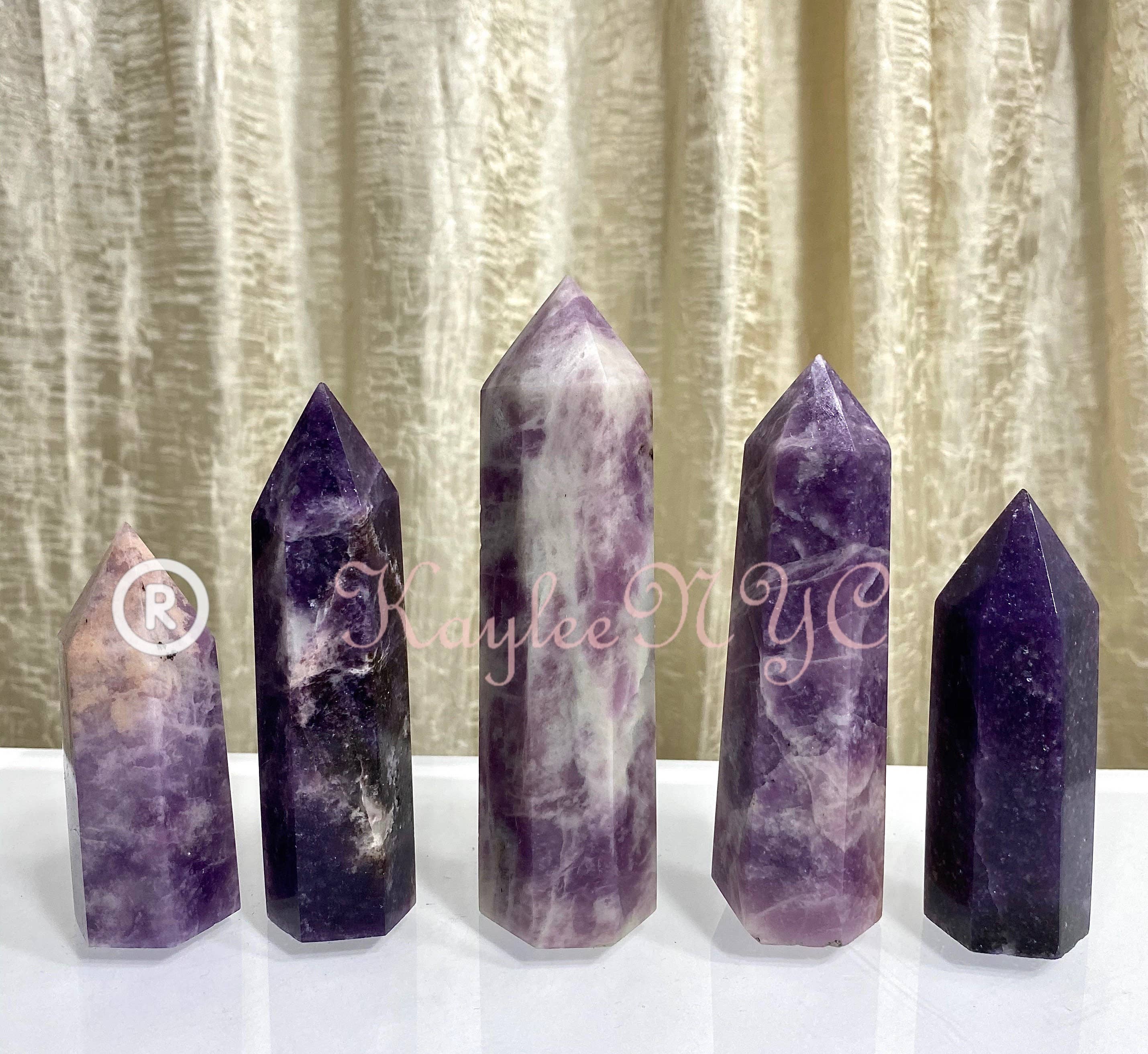 KayleeNYC - Wholesale Spiritual Stone/Crystal - Wholesale Lot 1 lb Natural Lepidolite Tower Obelisk Point Wand Crystal Energy Healing4